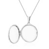 Sterling Silver Engraved Round Locket & Chain