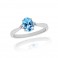 Oval Blue Topaz & Diamond Ring 9ct White Gold 