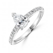 Platinum Pear Shaped Diamond Engagement Ring - Macintyres of Edinbrugh