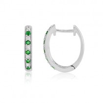 Emerald & Diamond Hoop Earrings | Macintyres of Edinburgh
