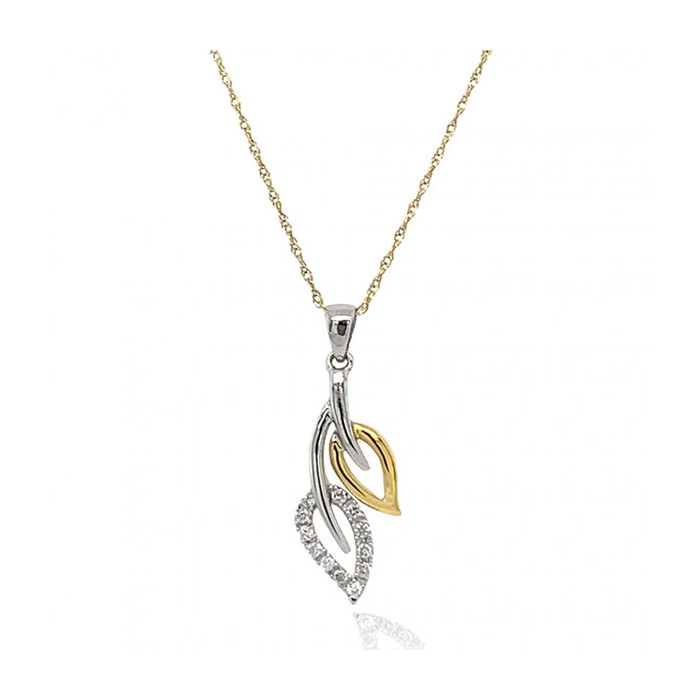 Two tone diamond best sale pendant