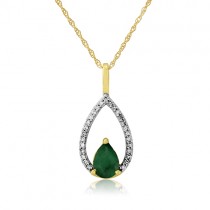Emerald & Diamond Pendant with Chain | Macintyres of Edinburgh