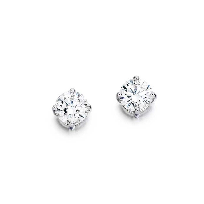 18ct White Gold Diamond Solitaire Stud Earrings - 1.00cts G/SI1