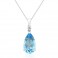 Pear Shaped Blue Topaz Necklace in White Gold - Macintyres of Edinburgh