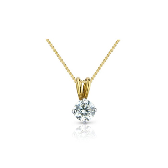 18ct Gold Diamond Solitaire Pendant - 0.51cts G/SI1