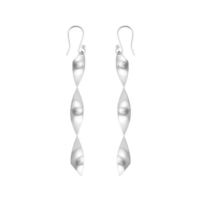 Tianguis Jackson Silver Long Twist Drop Earrings