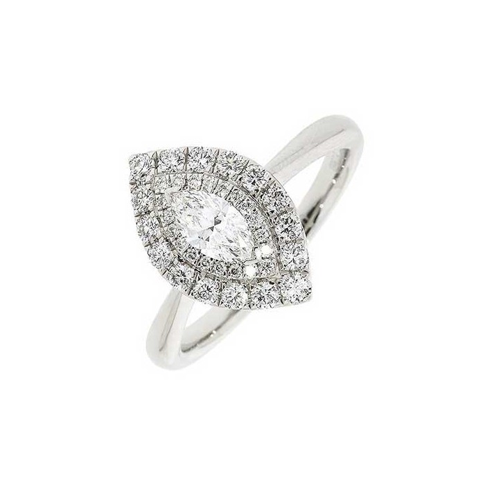 Double halo marquise engagement ring deals