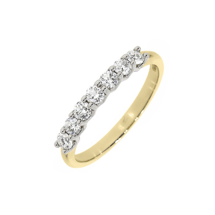18ct Gold 7st Diamond Eternity Ring - 0.49