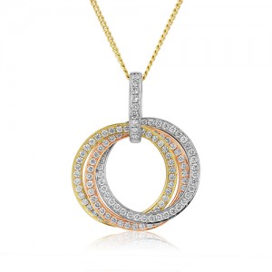 18ct Gold Diamond Set Russian Wedding Ring Pendant - 1.26ct