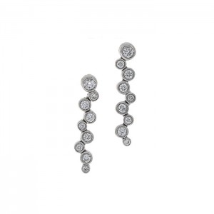 18ct White Gold Diamond Drop Earrings - 0.36cts