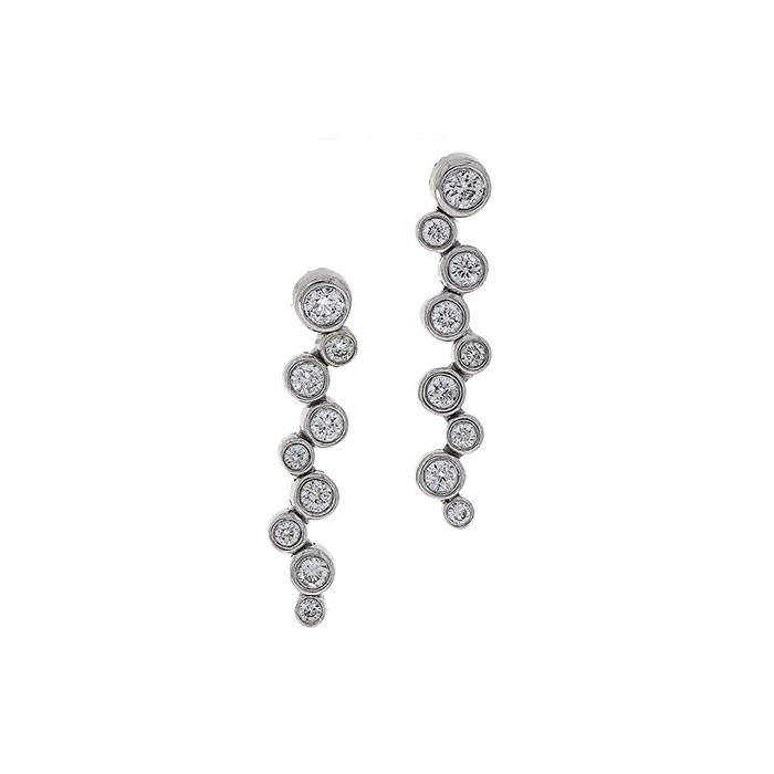 18ct White Gold Diamond Drop Earrings - 0.36cts
