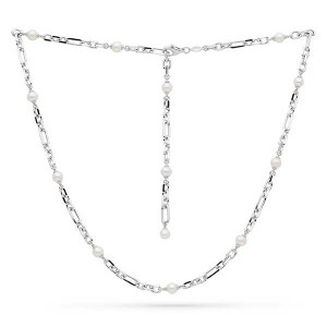 Kit Heath Pearl Multi Wear Silver Figaro Station Necklace
