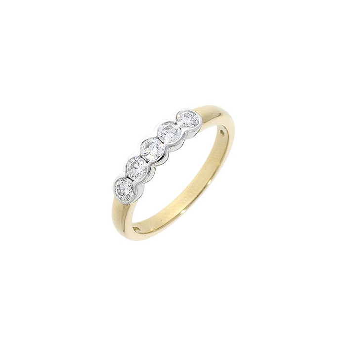 18ct Gold 5st Diamond Eternity Ring - 0.48ts
