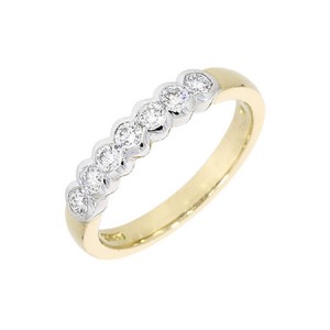 18ct Gold 7 Stone Diamond Eternity Ring - 0.44cts