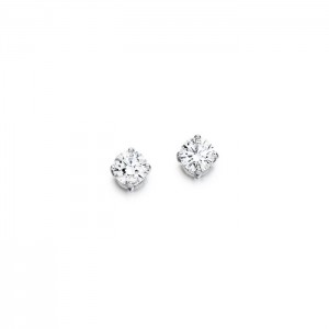 9ct White Gold Diamond Stud Earrings - 0.10ct