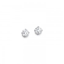 18ct White Gold Diamond Stud Earrings - 0.08ct