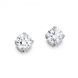 18ct White Gold Diamond Solitaire Stud Earrings - 0.44cts