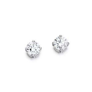18ct White Gold Diamond Solitaire Stud Earrings - 0.31cts