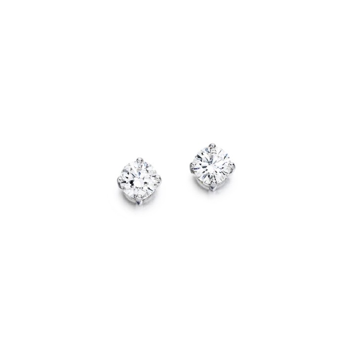 18ct White Gold Diamond Solitaire Stud Earrings - 0.31cts