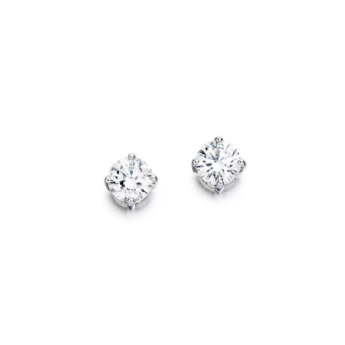 18ct Gold Diamond Solitaire Stud Earrings - 0.68cts