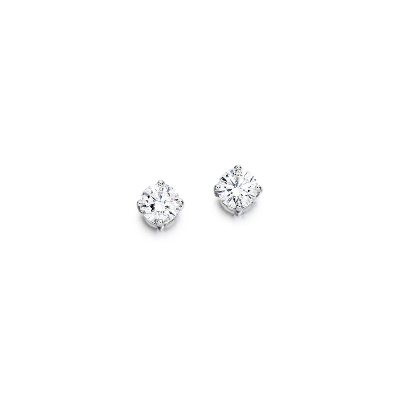 18ct White Gold Diamond Soliatire Stud Earrings 0.37cts