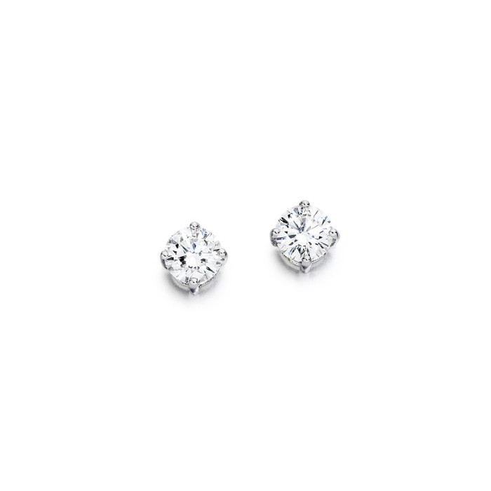 18ct White Gold Diamond Soliatire Stud Earrings - 0.37cts