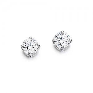 18ct White Gold Diamond Soliatire Stud Earrings - 0.54cts