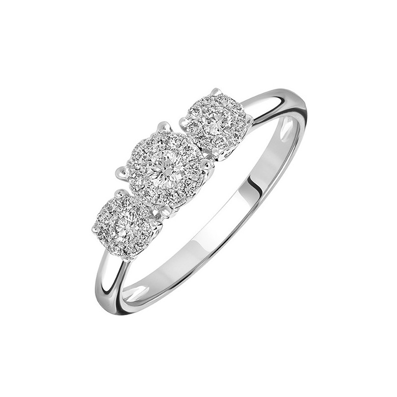 18ct White Gold Multi-cluster Diamond Ring - 0.31ct 18ct White Gold Multi-cluster Diamond Ring - 0.31ct