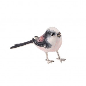 Saturno Sterling Silver Long-tailed Tit Large Figurine - 13593L