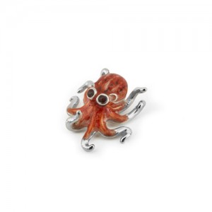 Saturno Sterling Silver & Enamel Octopus -Small - 12054S