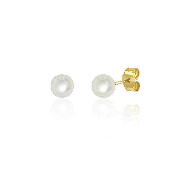 9ct Yellow Gold Freshwater Cultured Pearl Earrings - 5.0 - 5.5mm