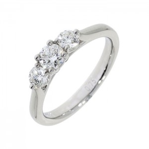 Platinum 3st Diamond Ring - 0.77 F/SI1