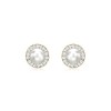 9ct Yellow Gold Pearl And CZ Stud Earrings