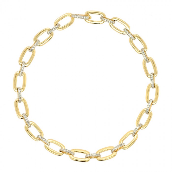 9ct Alternating Yellow & White Gold Diamond Set Bracelet - 0.34