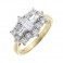 18ct Gold Baguette Diamond Cluster Ring - 1.31 carats
