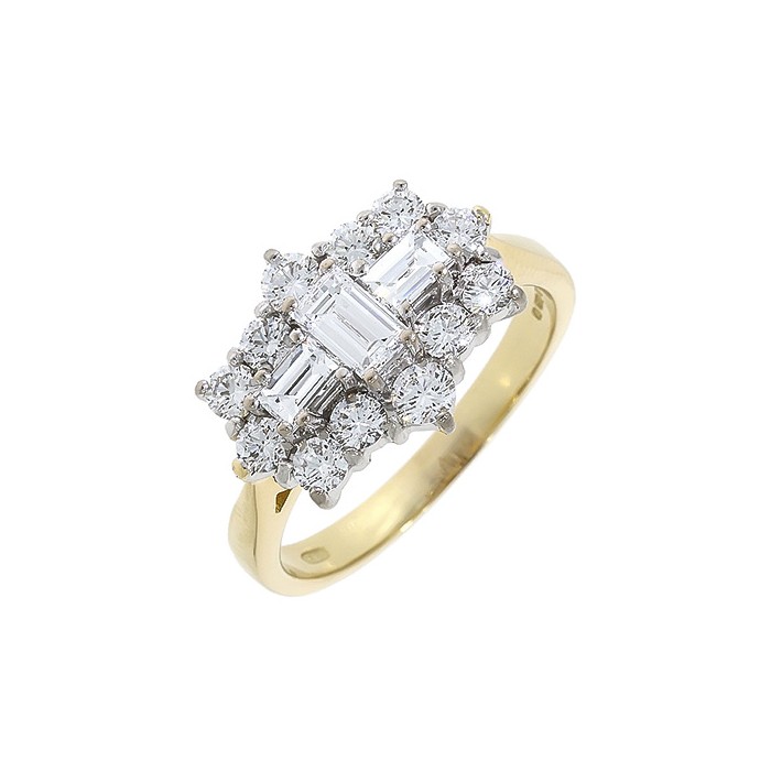 Baguette cluster ring sale