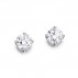 Pair 18ct Gold Diamond Solitaire Stud Earrings - 1.40cts H/VS2