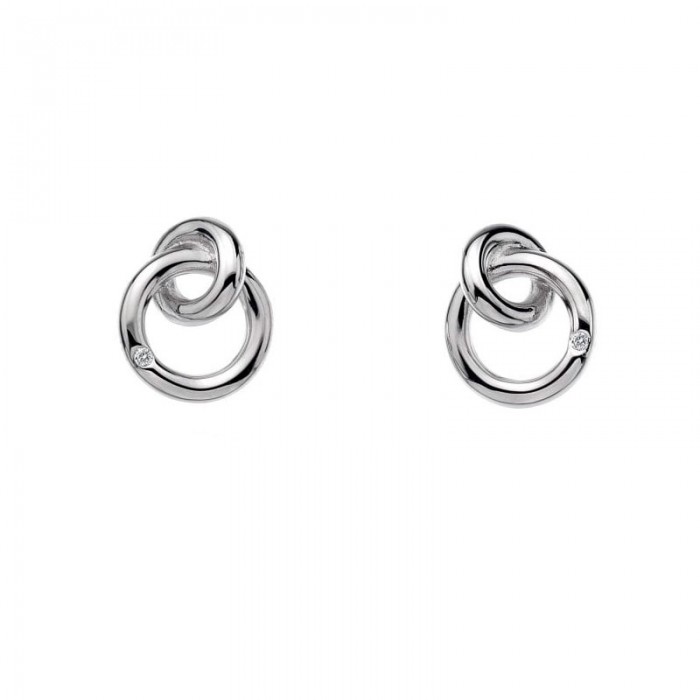 Silver Hot Diamonds Eternity Interlocking Earrings - DE308