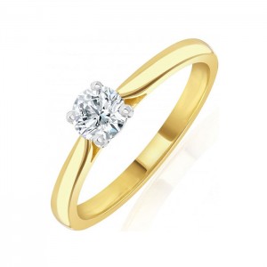 18ct Gold Diamond Solitaire Ring - 0.26ct