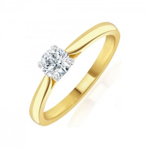 18ct Gold Diamond Solitaire Ring - 0.30 H/SI1