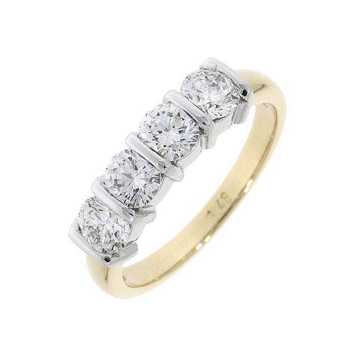 18ct Gold 4st Diamond Eternity Ring - 1.51cts