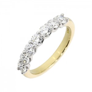 18ct Gold 7st Diamond V-claw Eternity Ring - 1.00ct