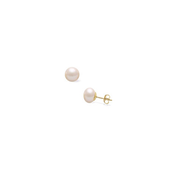 9ct White Gold Freshwater Cultured Pearl Earrings - 6.5 - 7.0mm