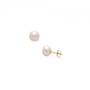 9ct Yellow Gold Freshwater Cultured Pearl Earrings - 7.5 - 8.0mm