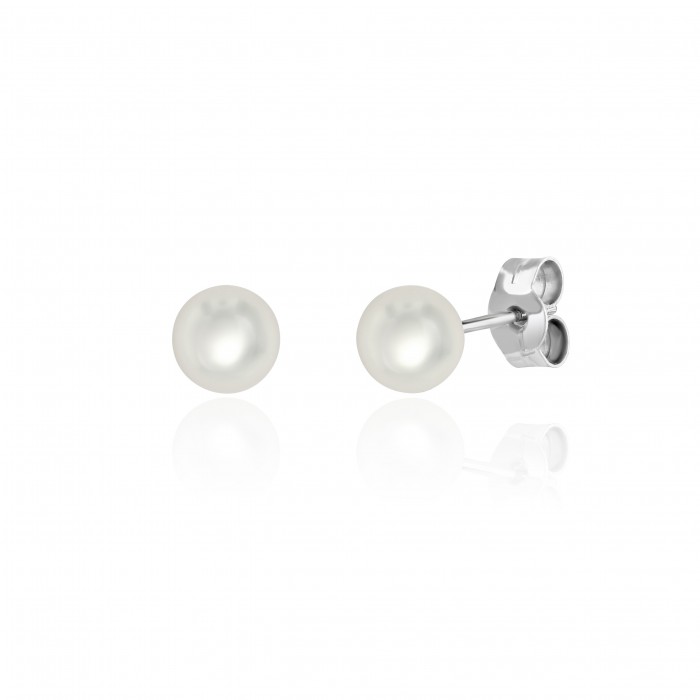 9ct White Gold Freshwater Cultured Pearl Earrings - 5.0 - 5.5mm