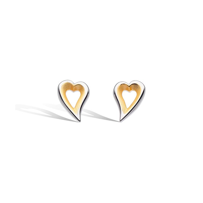 Kit Heath Desire Love Story Heart Stud Earrings 40521GDS