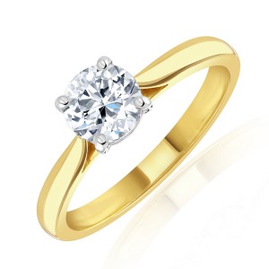 18ct Gold Diamond Solitaire Ring - 0.90ct - E/SI1