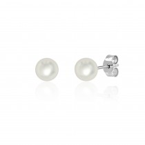 9ct White Gold Freshwater Cultured Pearl Earrings - 6.0 - 6.5mm