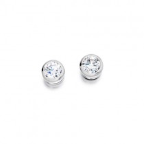 18ct White Gold Diamond Solitaire Stud Earrings - 0.19cts