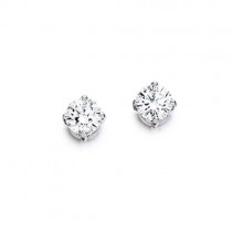 18ct Gold Diamond Solitaire Stud Earrings - 0.30cts